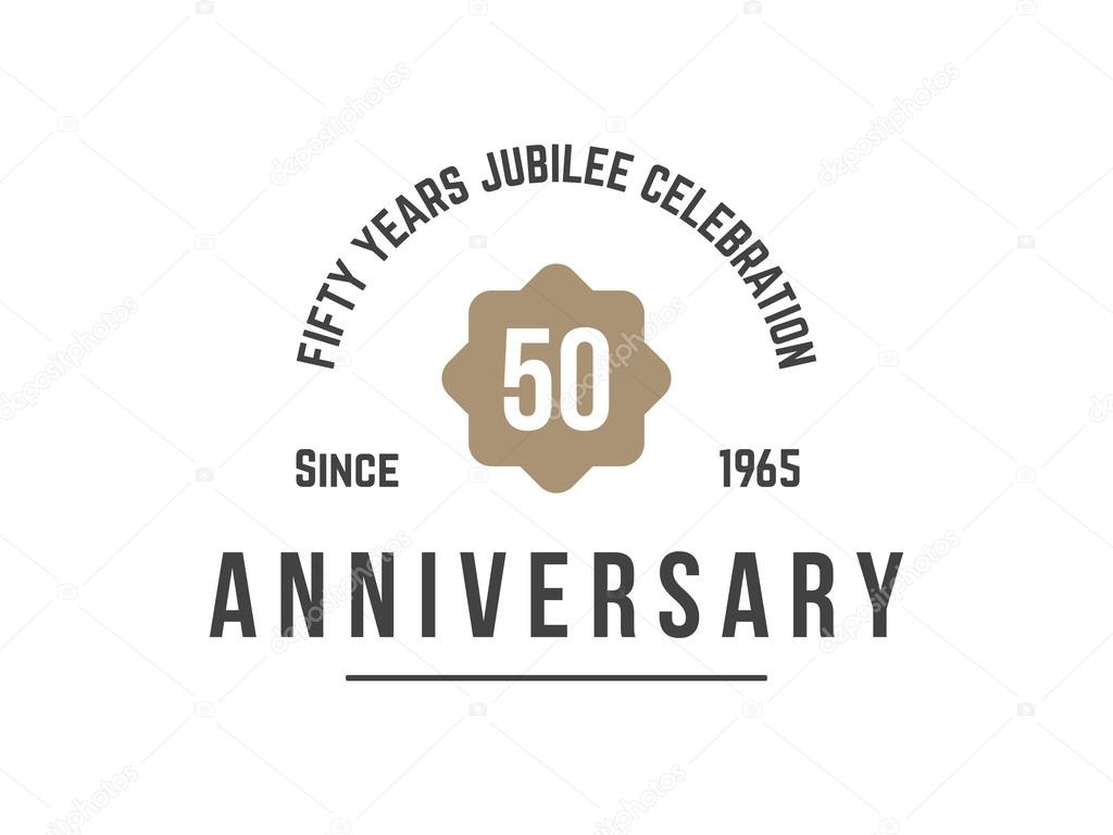 Fifty years anniversary celebration logotype. 50th anniversary logo.