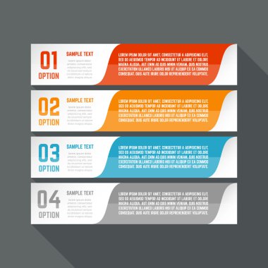 Infographics tasarım şablonu. İş kavramı ile 4 seçenekleri.