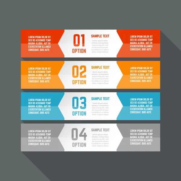 इन्फोग्राफिक्स डिजाइन टेम्पलेट। 4 विकल्पों के साथ व्यापार अवधारणा . — स्टॉक वेक्टर