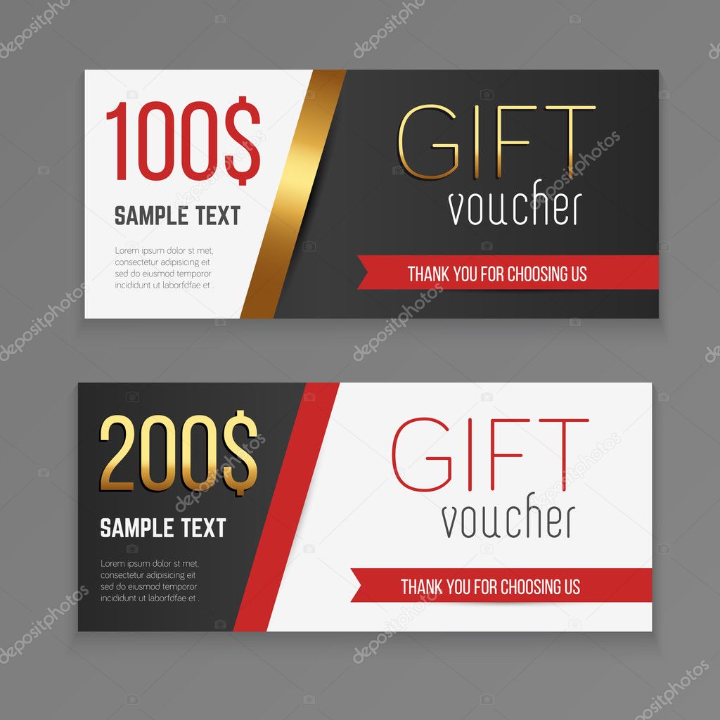 Gift voucher template. Vector illustration.