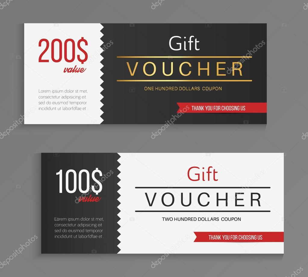 Gift voucher template. Vector illustration.