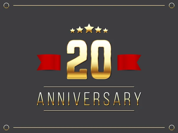 Vinte anos logotipo celebração aniversário. 20 aniversário logotipo . —  Vetores de Stock