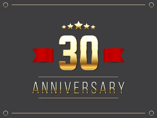 30 年周年記念お祝いのロゴタイプ。30 周年記念ロゴ. — ストックベクタ
