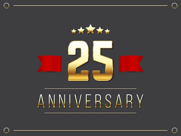 Twenty five years anniversary celebration logotype. 25th anniversary logo. — Stock Vector