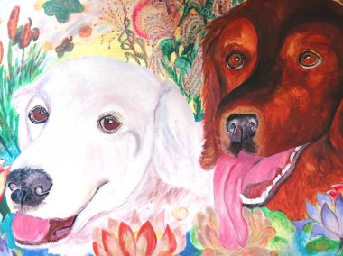 Sevimli, dokunaklı, boyalı köpekler. Büyük kalpli iki sevimli arkadaş heyecanlı ve sevgi dolu bir macera yaşamaya hazırlar.. 