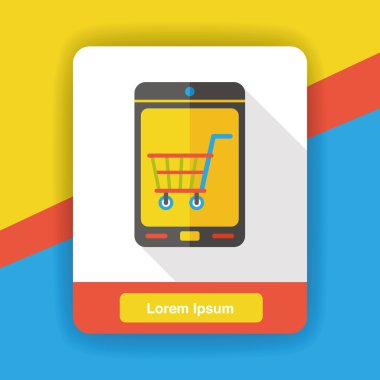 cep telefonu düz simgesi simgesi öğesi tarafından online alışveriş
