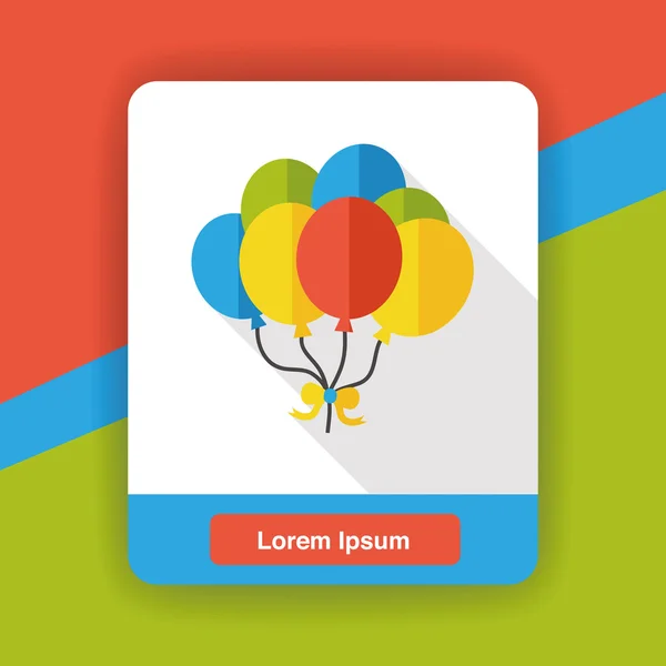 Aniversário balão ícone plano elemento ícone — Vetor de Stock