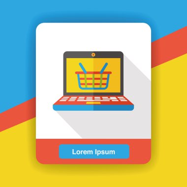 bilgisayar düz simgesi simgesi öğesi tarafından online alışveriş