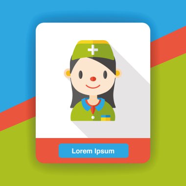 Tıp hemşireler düz simgesi simgesi öğesi