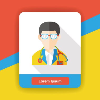 Doktor düz simgesi simgesi öğesi