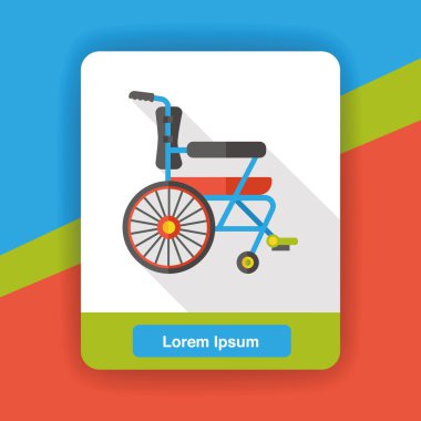 Tekerlekli sandalye düz simgesi simgesi öğesi