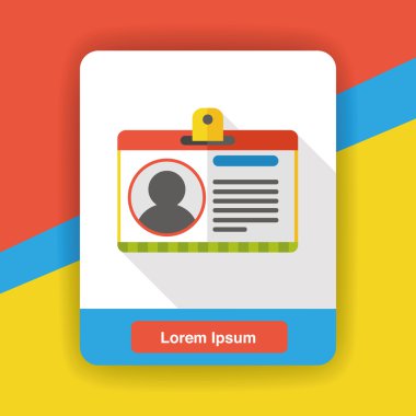 Office ID düz simgesi simgesi öğesi