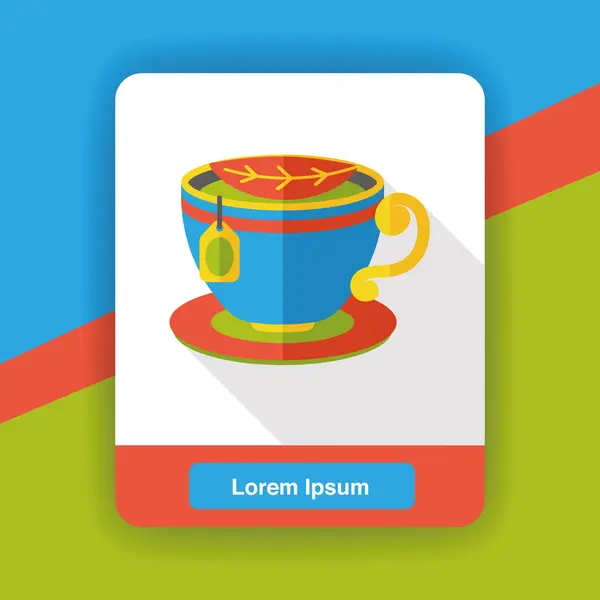 Té caliente icono plano icono elemento — Vector de stock