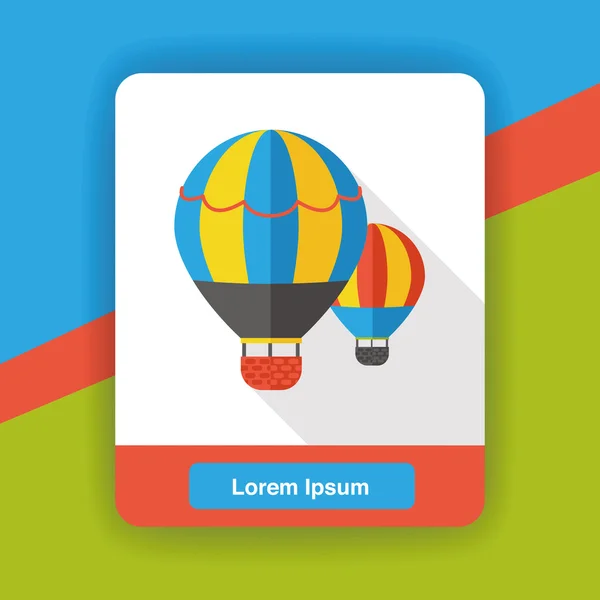 Hot air balloon flat icon icon element — Stock Vector