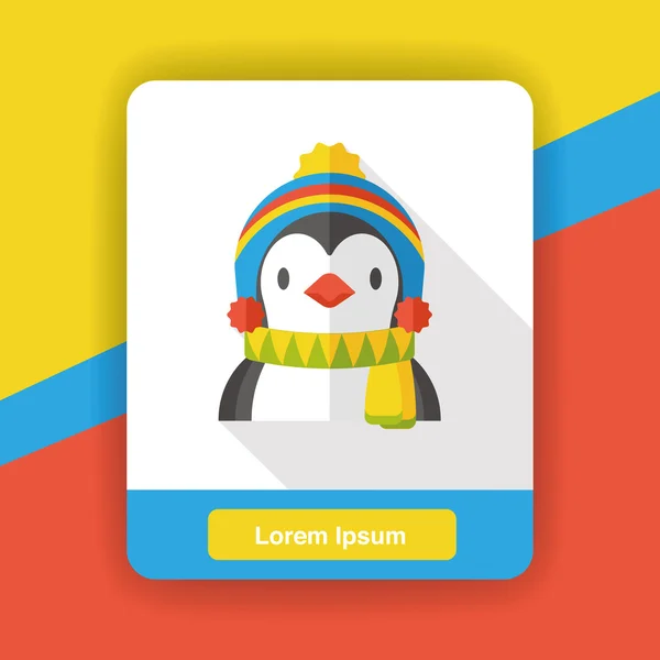 Pingouin de Noël icône plate élément icône — Image vectorielle