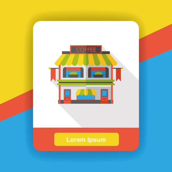 Café magasin icône plat icône élément — Image vectorielle