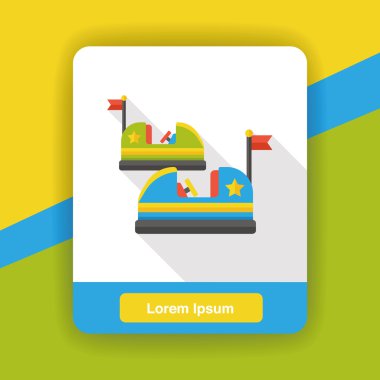 Eğlence Parkı Çarpışan arabalara simgesi simgesi öğesi düz