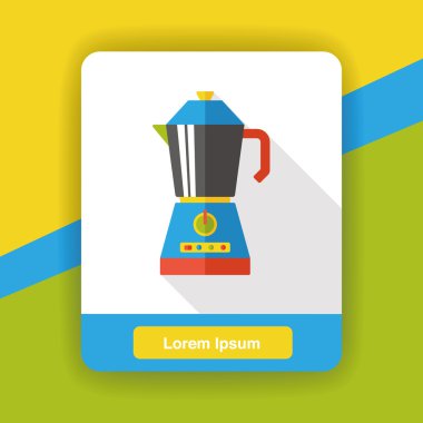 kahve makinesi su ısıtıcısı düz simgesi simgesi öğesi