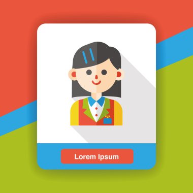 Garson işgal karakter düz simgesi simgesi öğesi