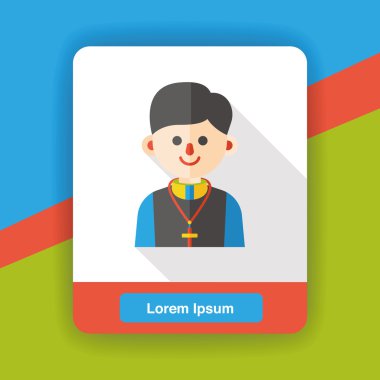 Rahip işgal karakter düz simgesi simgesi öğesi