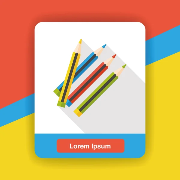 Lápiz de color icono plano elemento icono — Vector de stock