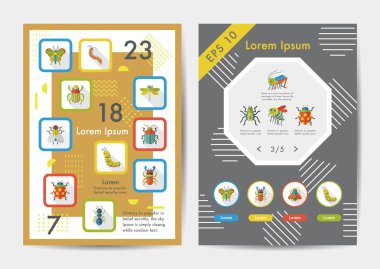 Uzun Gölge, eps10 böcek Icons set