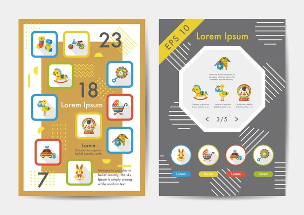 Uzun Gölge, eps10 bebek Icons set Telifsiz Stok Vektörler