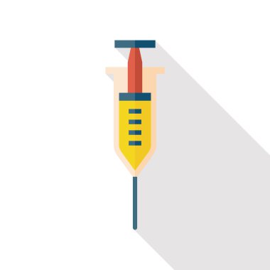 şırınga ile uzun gölge düz simgesi