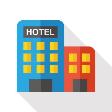 otel uzun gölge düz simgesi