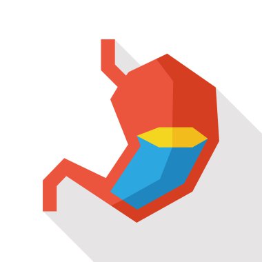 uzun gölge ile mide düz simgesi