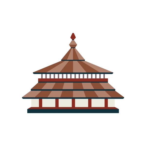 Gebäude Thema Tempel Elemente Karikatur — Stockvektor