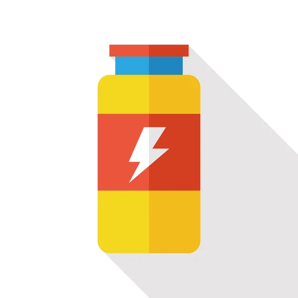 Energy Drink flache Ikone mit langem Schatten — Stockvektor