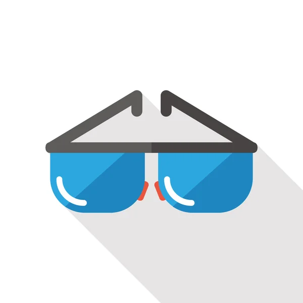 Icono plano de gafas de sol con sombra larga — Vector de stock