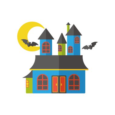 Cadılar Bayramı kale düz simgesi