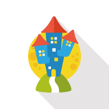 Cadılar Bayramı kale düz simgesi