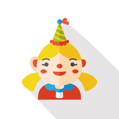 doğum günü karakter kız düz simgesi