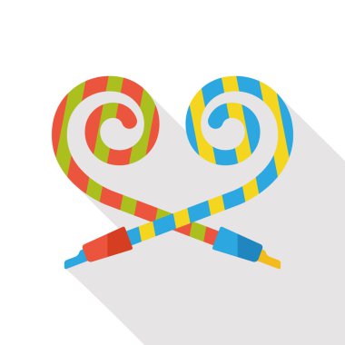 doğum günü partisi boynuz düz simgesi