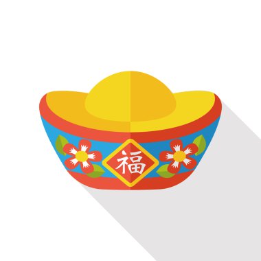 Çin yeni yıl Altın külçe düz simgesi