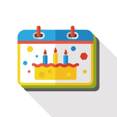 doğum günü takvim düz simgesini