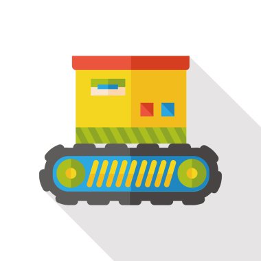 Konveyör kutusunu düz simgesi