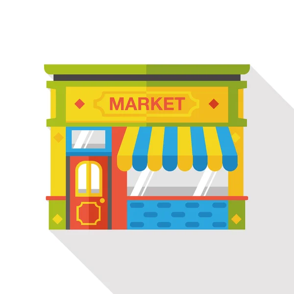 Winkelen markt platte pictogram — Stockvector