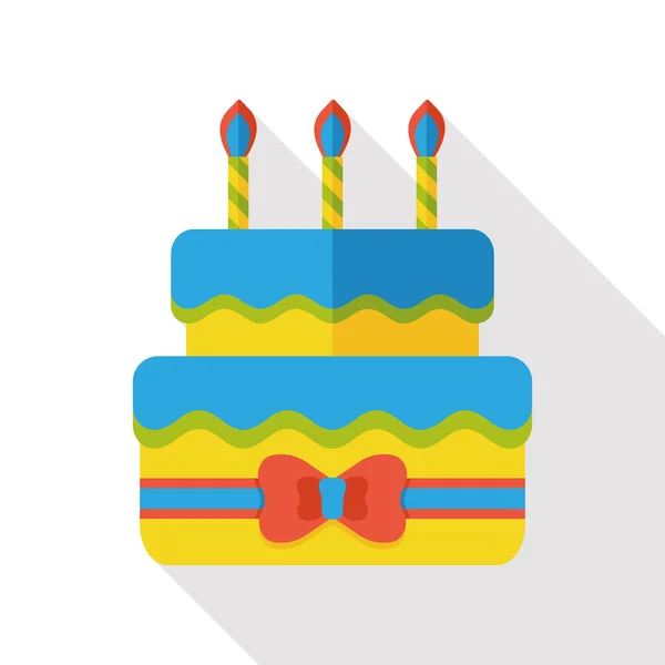 Pastel de cumpleaños icono plano — Vector de stock