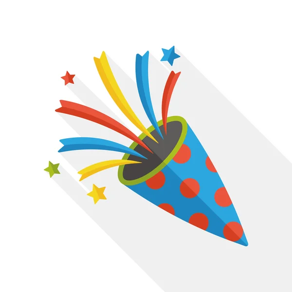 Birthday party horn flat icon — Stock Vector