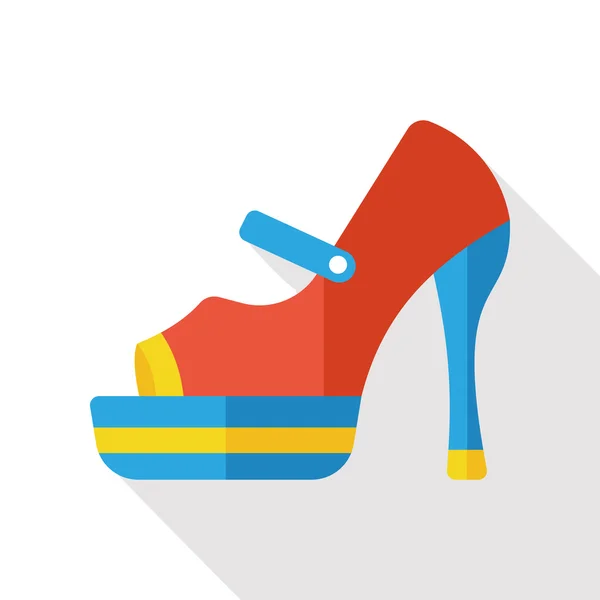 Shopping high-heeled shoes flat icon — Stock Vector