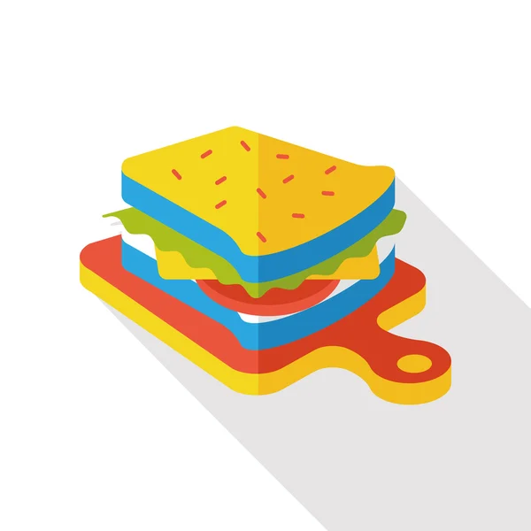 Ícone de sanduíche plana — Vetor de Stock