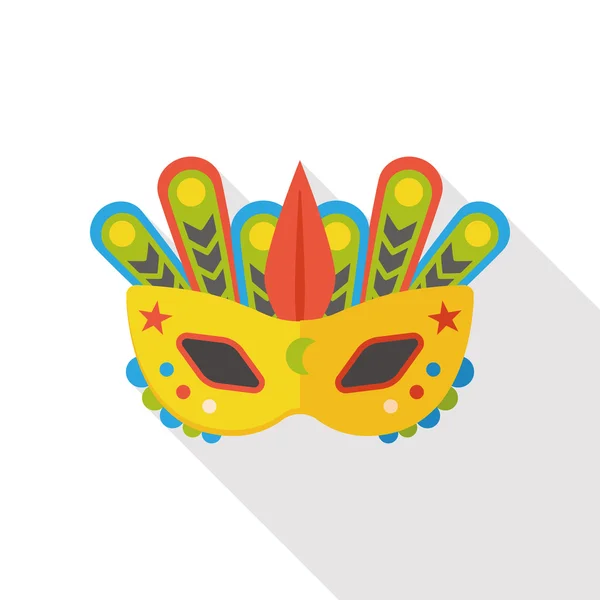 Masque de fête icône plate — Image vectorielle