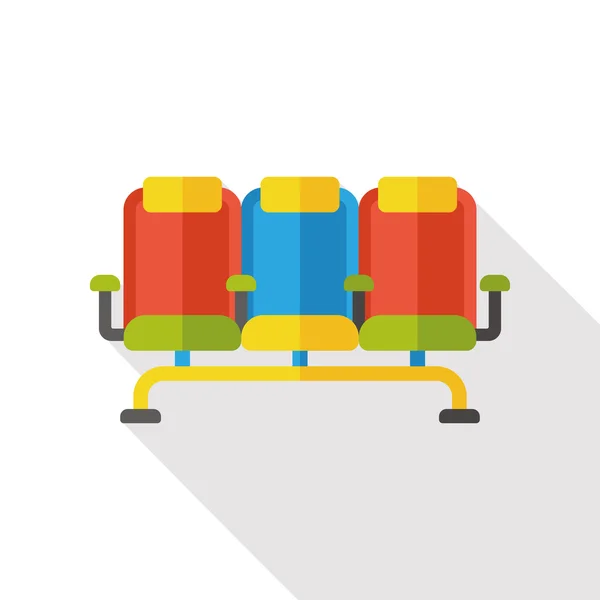 Aeropuerto asiento plano icono — Vector de stock