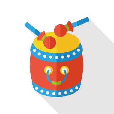 Çin davul düz simgesi