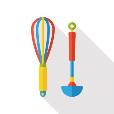 mutfak eşyaları oklava ve kaşık düz simgesi