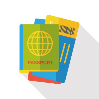 Pasaport Düz Simgesi